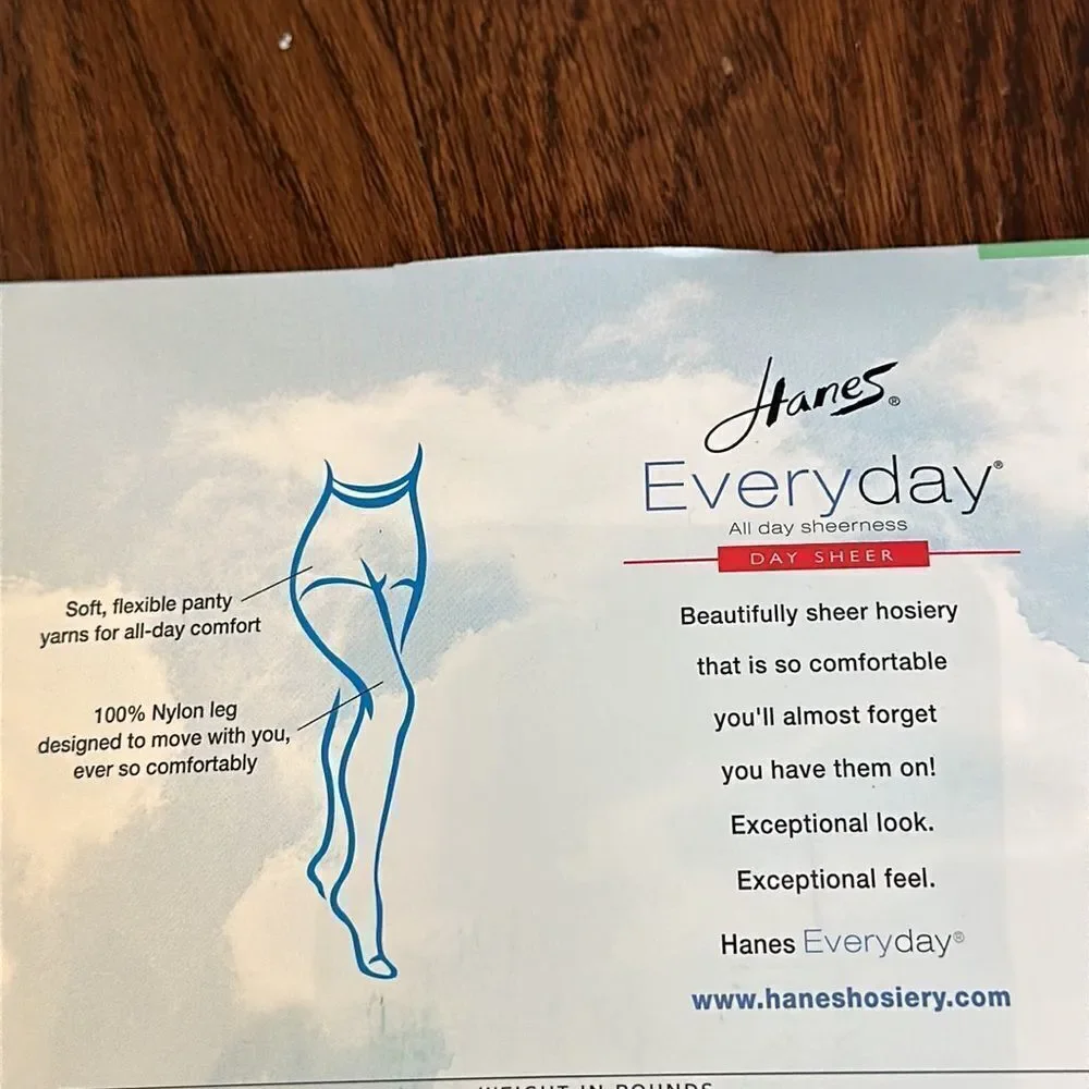 Vintage new in packaging Hanes Everyday Day Sheer‎ natural colored hosiery